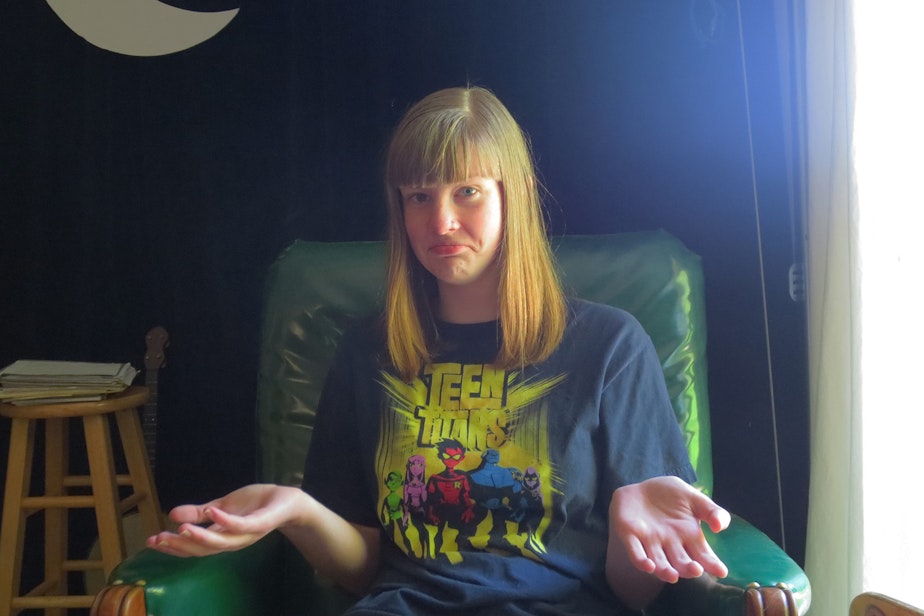 caption: Rowan Neel writes a sex blog for teens.