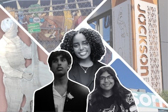caption: A collage of photos from Jackson Street, taken June 2023, with portraits of the three producers, Sidh Shroff (left), Rediet Giday, and Daniel Colindres-Flores.