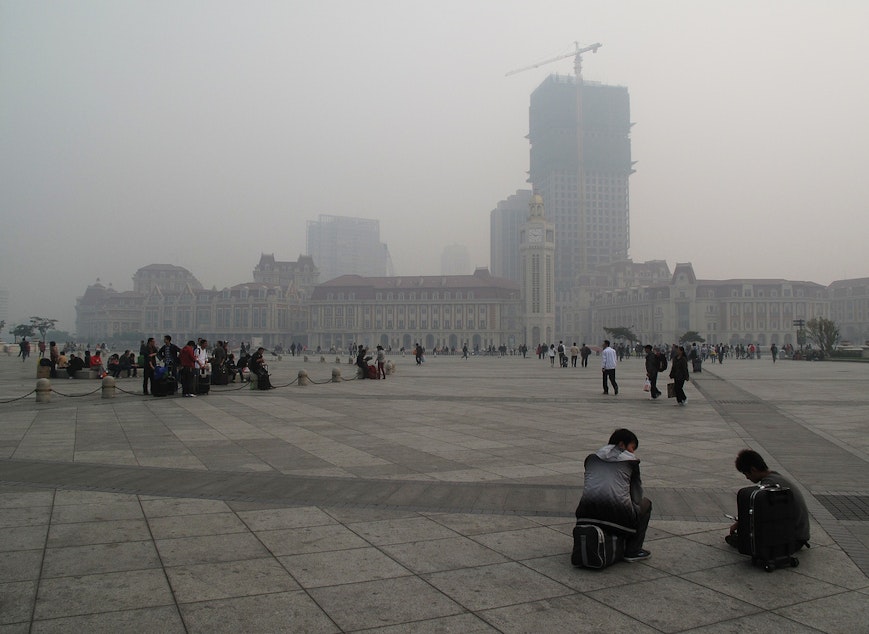 caption:  Downtown Tianjin, China.