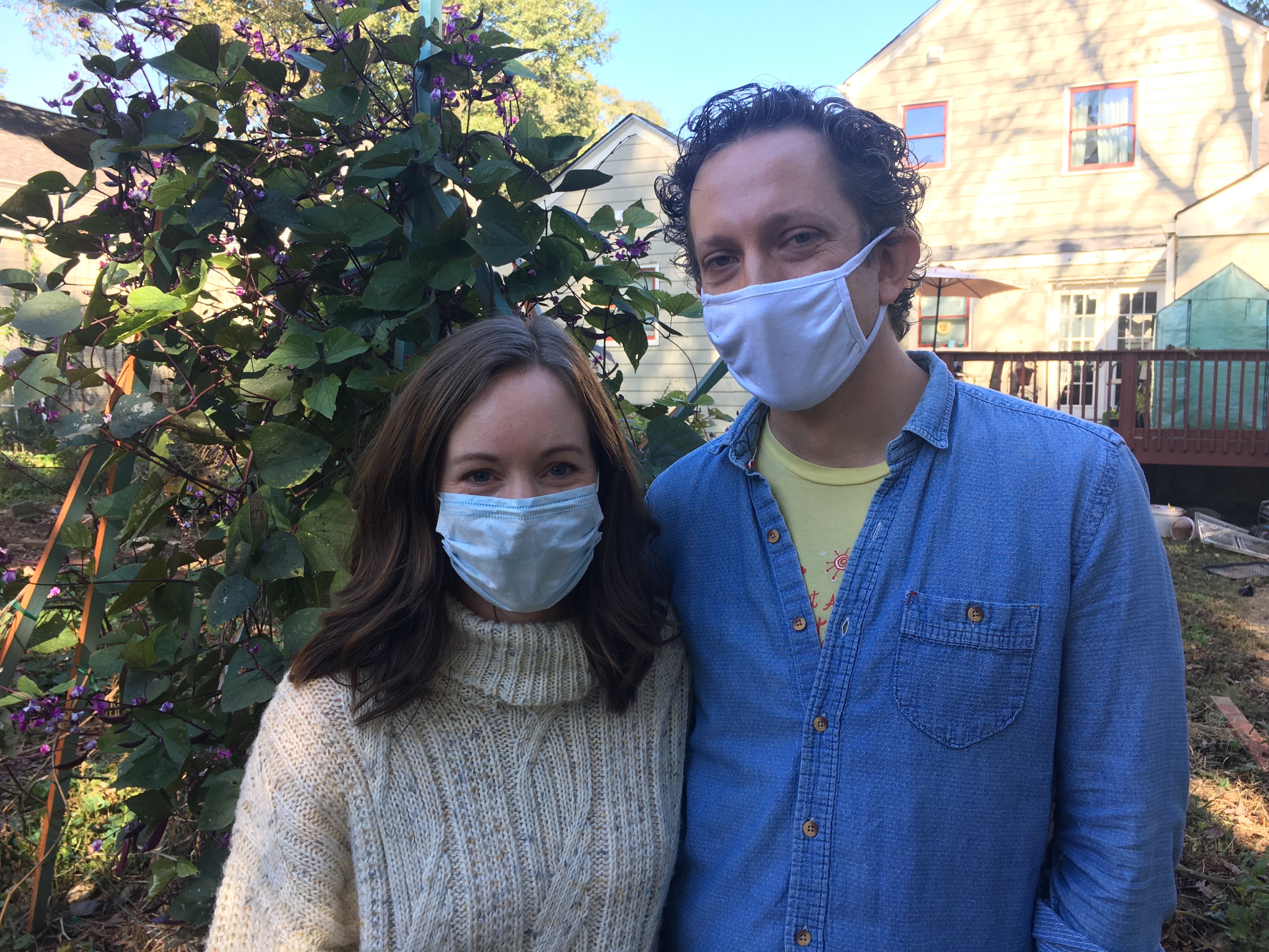 caption: Bethany Lind Mendenhall and her husband, Eric Mendenhall, say they're concerned about the division they see in the country.