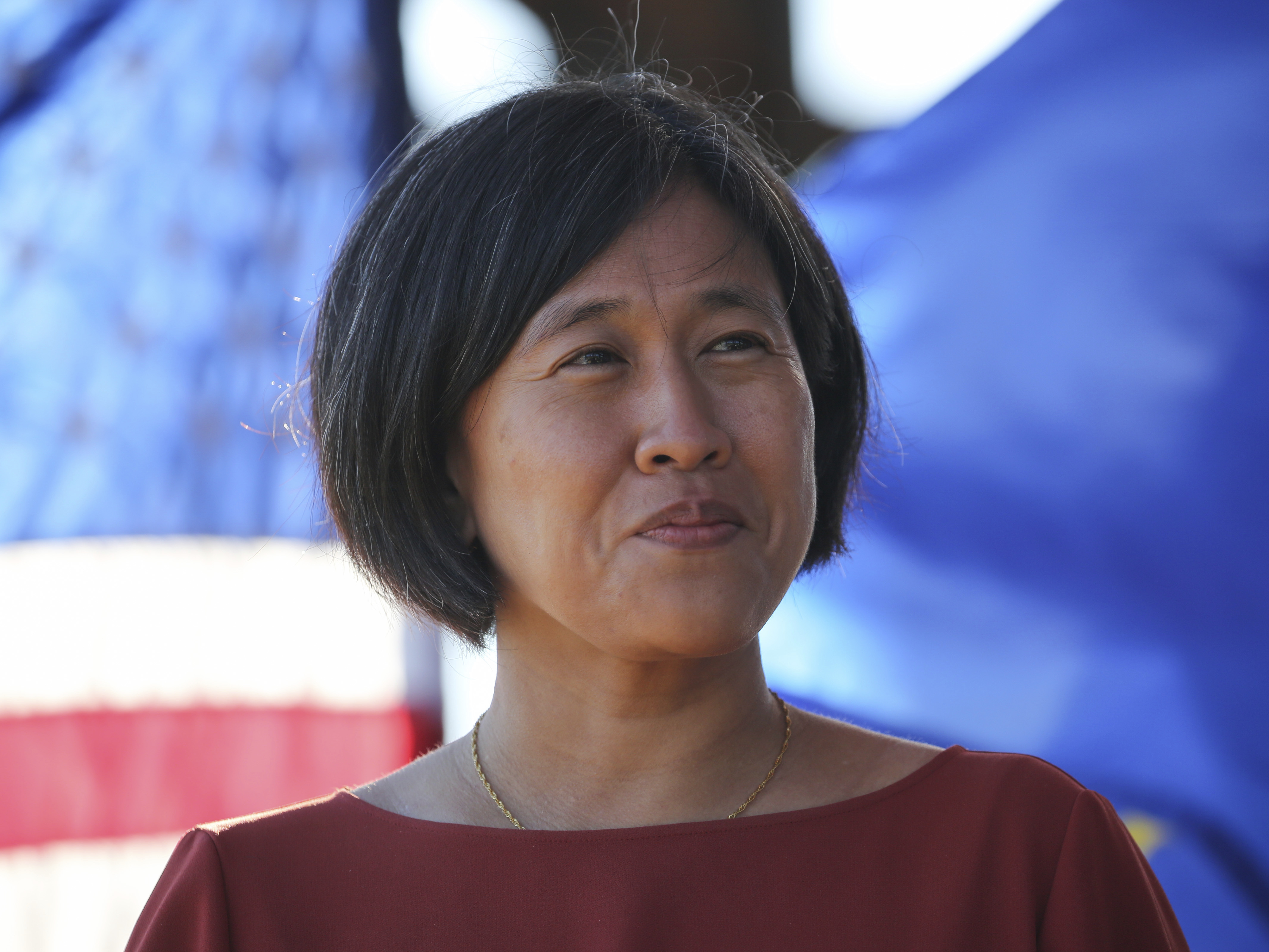 caption: U.S. Trade Representative Katherine Tai, seen here on Sept. 29, said Monday that the U.S. will keep in place some of the measures imposed on China by the Trump administration.