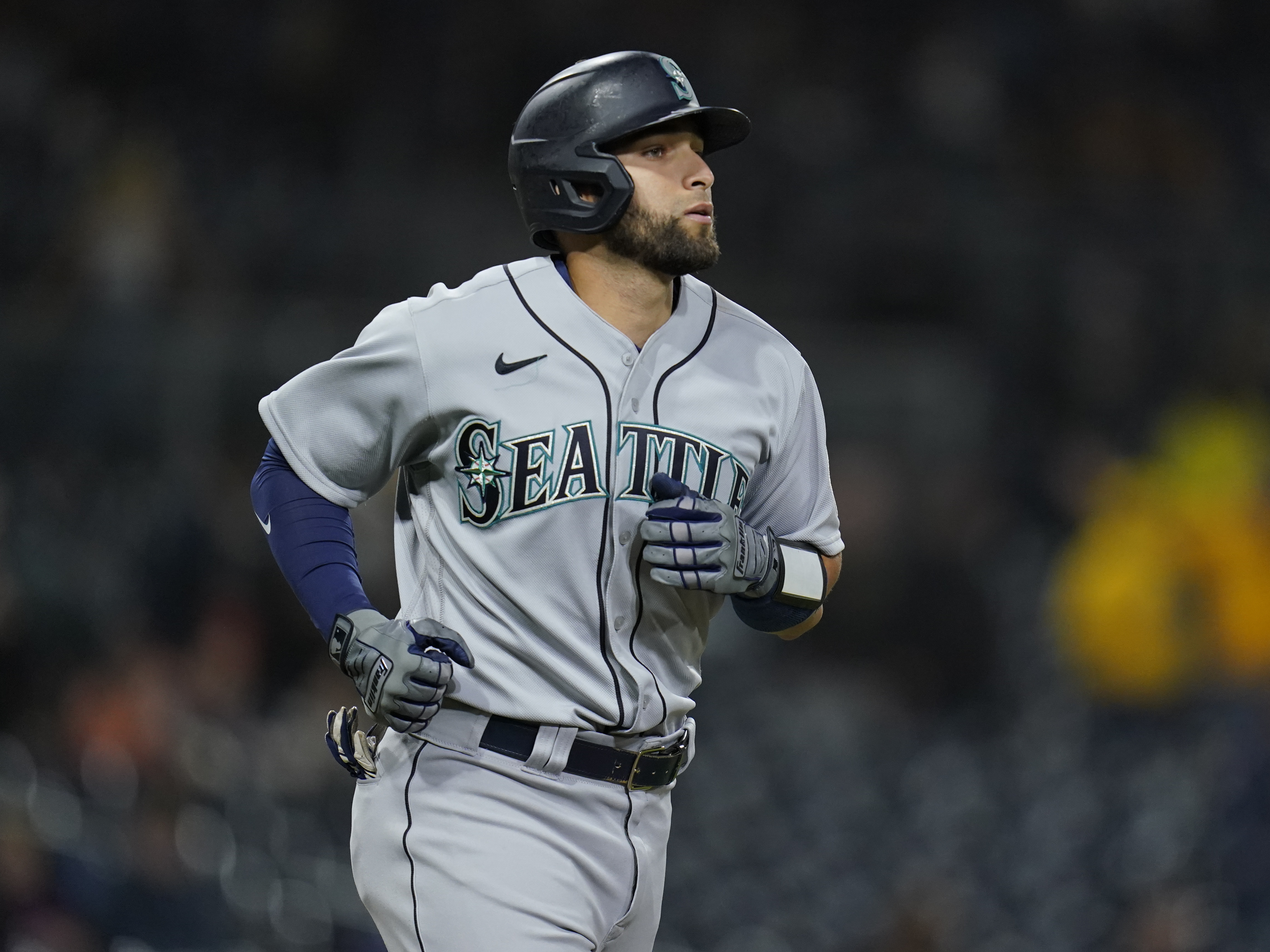 caption: The Seattle Mariners' José Godoy became Major League Baseball's 20,000th player when he took the field against the San Diego Padres Friday.