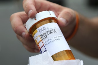 caption: Suboxone, a branded version of buprenorphine and naloxone, is used to treat opioid addiction.