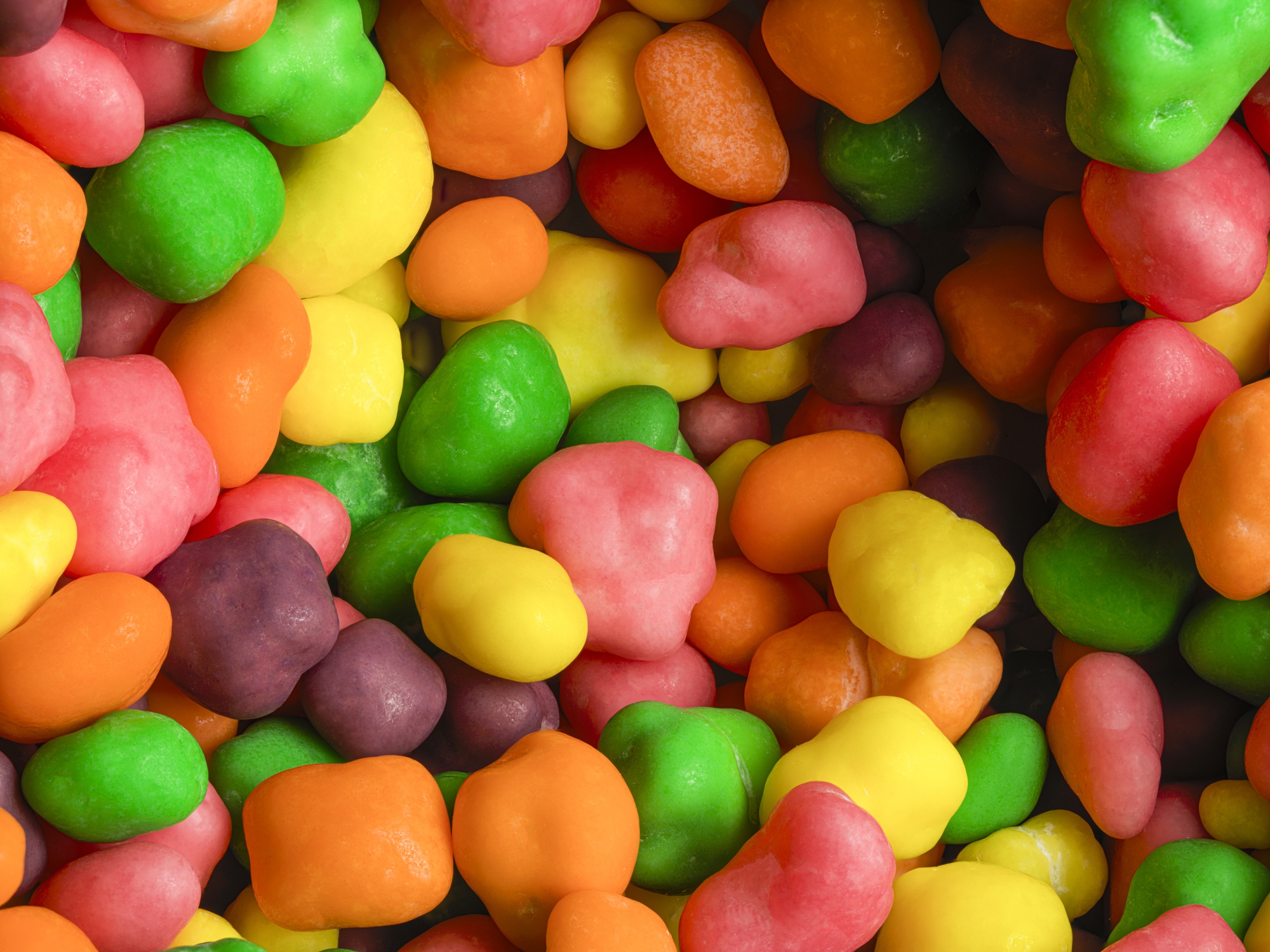 Extreme close up multicolored candies