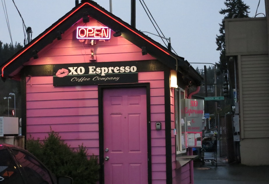 caption: XO Espresso, formerly known as Hillbilly Hotties, is a chain of bikini barista stands in Everett and Snohomish County. 