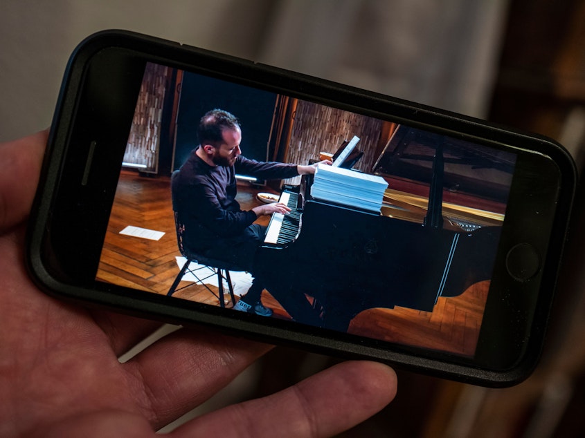 caption: Igor Levit, who performed all of Erik Satie's 20-hour-long piece "Vexation" live on YouTube, is just one musician who has pushed the limits of live-streaming during the coronavirus pandemic.