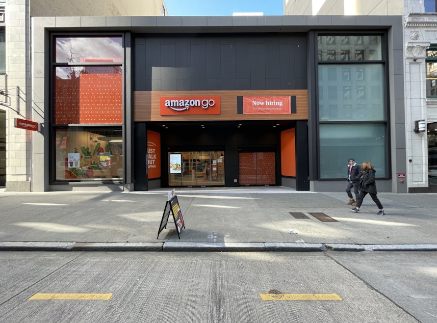 caption: An Amazon Go in downtown Seattle near Westlake Center