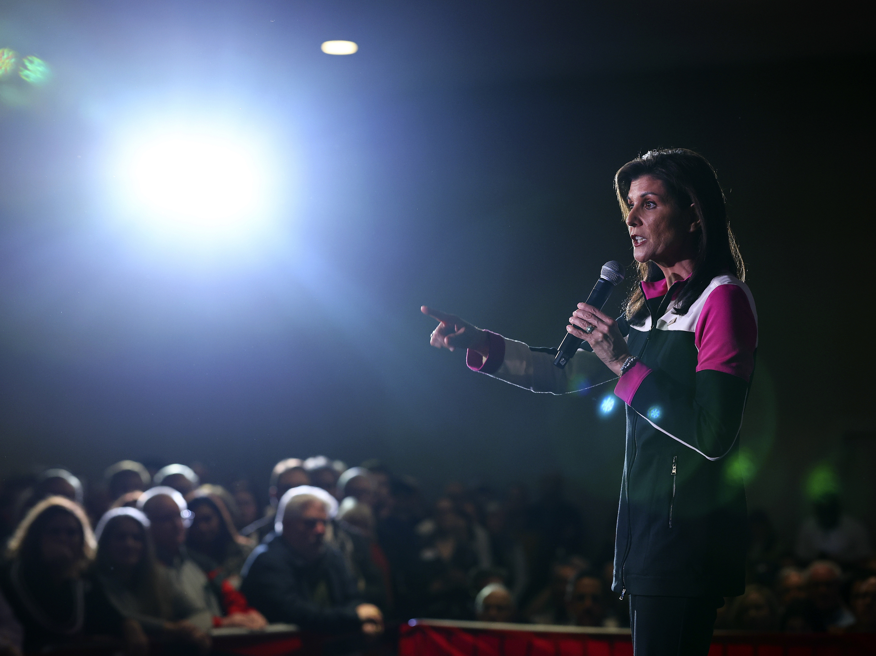 caption: Republican presidential candidate former U.N. Ambassador Nikki Haley speaks at a campaign event on Feb. 26, in Bloomington, Minn.