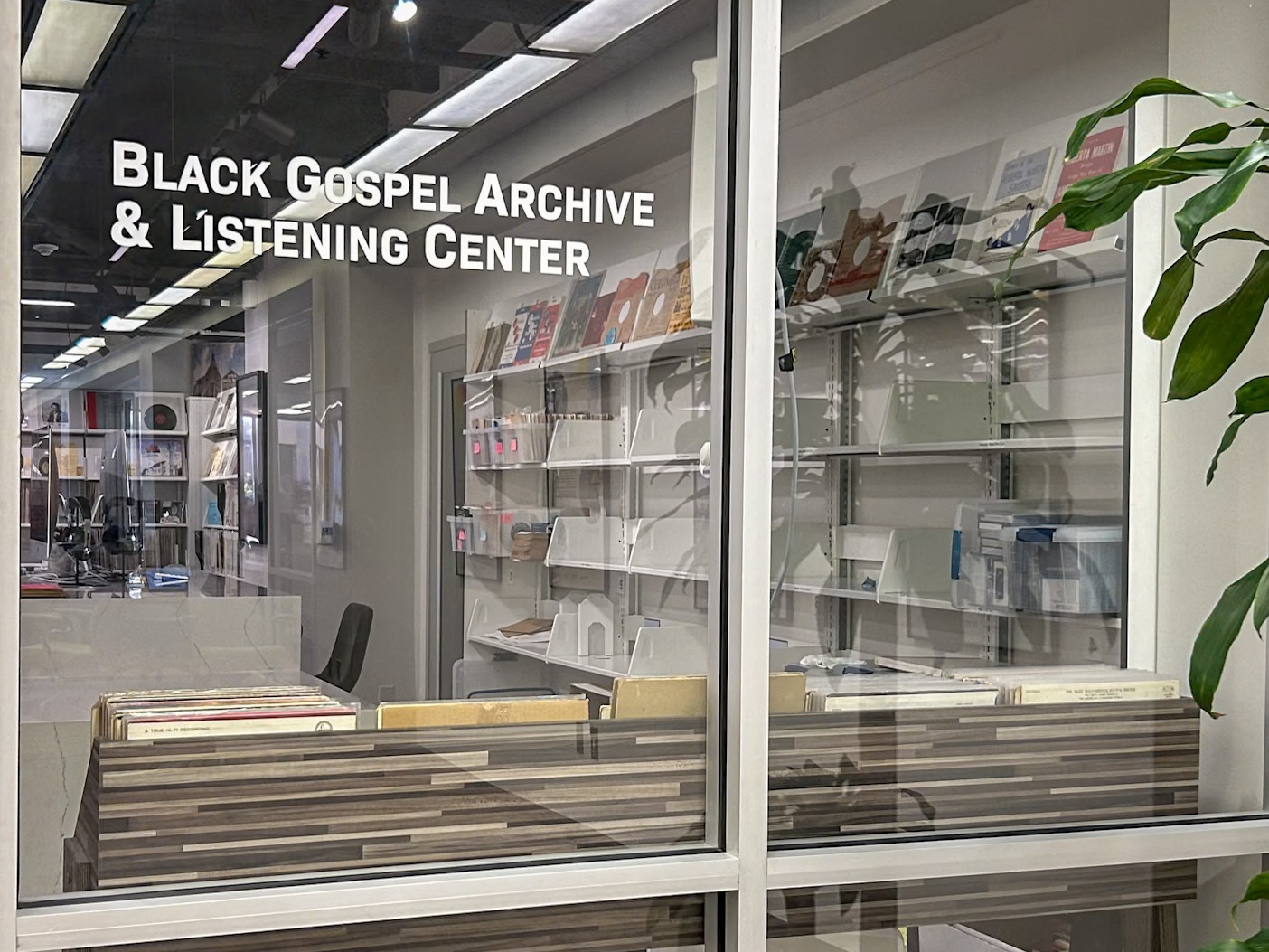 caption: The  Black Gospel Archive houses records, cassettes and other artifacts from the "golden era of gospel." The archive, inside Baylor University's Moody Memorial Library, also holds an online collection that can be accessed by anyone.