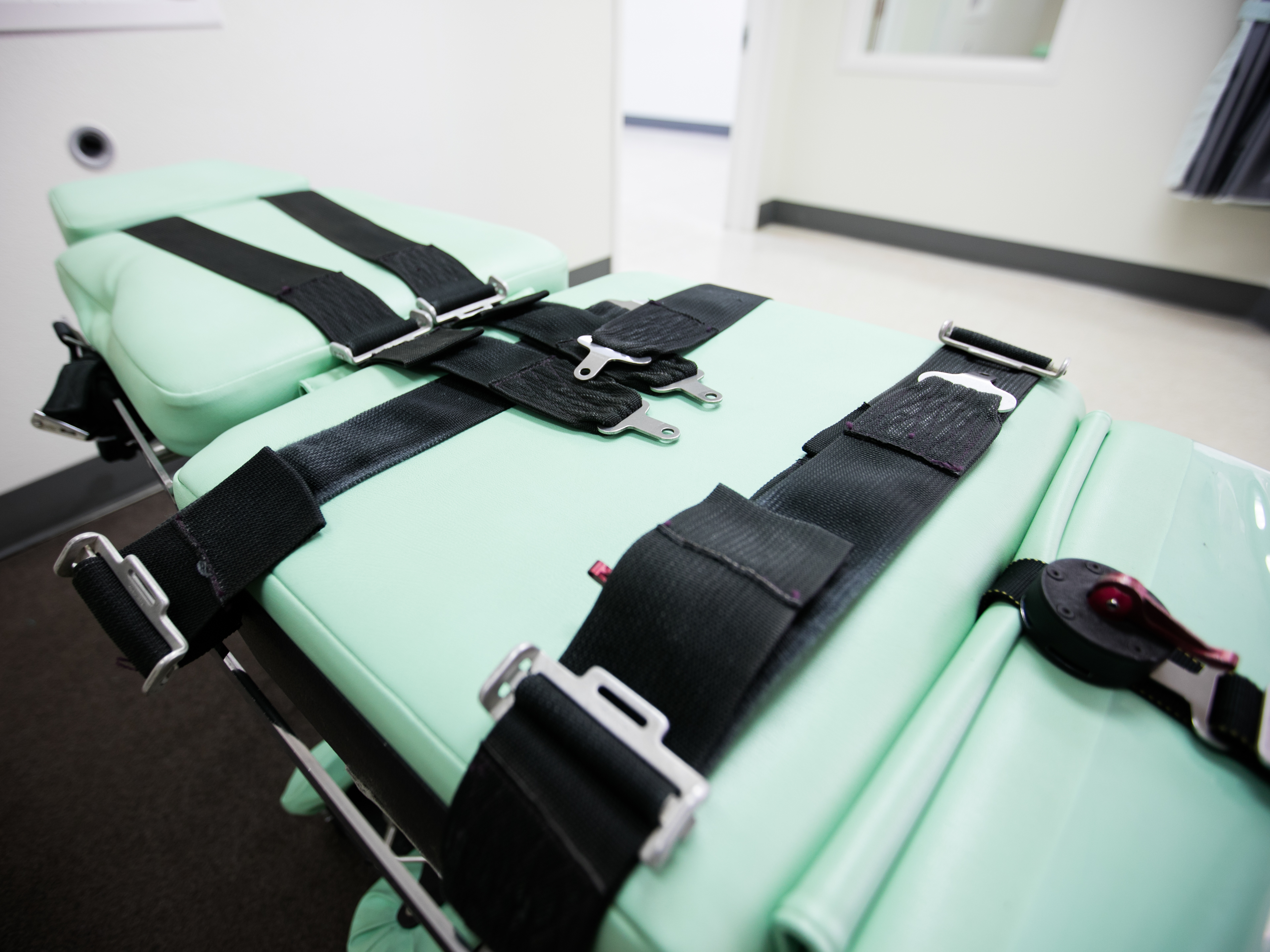 caption: Inmates condemned to die are spending more time on death row than years before. In this handout photo provided by California Department of Corrections and Rehabilitation, San Quentin's lethal injection facility is shown.