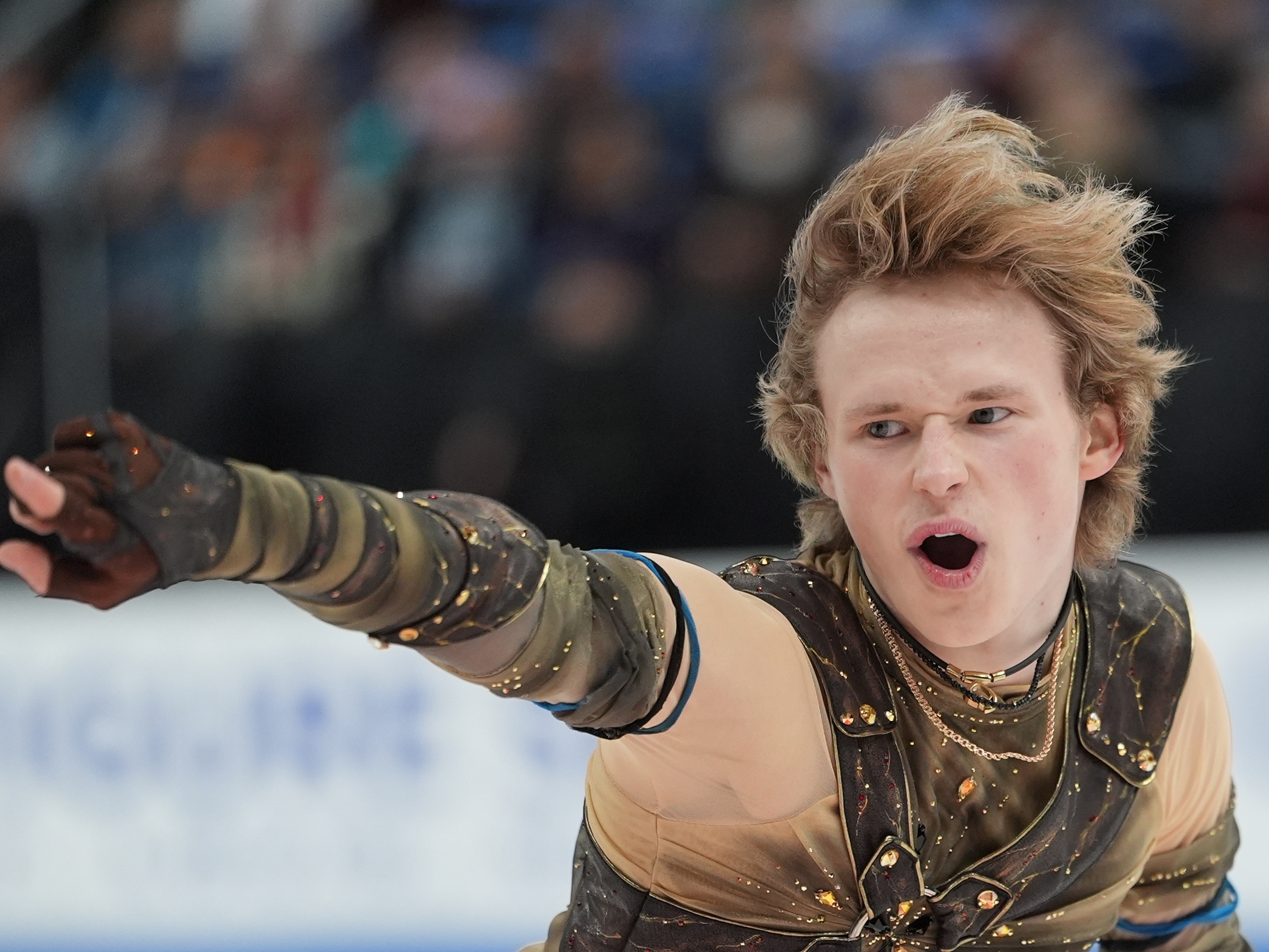 caption: Ilia Malinin competes during the men's short program at the U.S. Figure Skating Championships, Thursday, Jan. 8, 2026, in St. Louis.