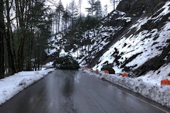 caption: <p>The Cascade Locks Interstate 84&nbsp;off-ramp is closed due to a landslide. </p>