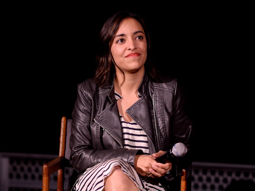 caption: Sarah Audelo, seen during a 2016 event when she held a top role at Rock The Vote, has spent years in Democratic politics. She is stepping down from her current role as the executive director at Alliance for Youth Action to make way for younger leaders.