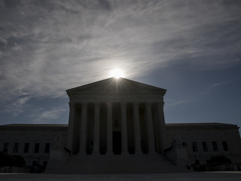 caption: The Supreme Court heard arguments Monday in a case involving the Trump administration's desire to exclude undocumented immigrants from a key census count.