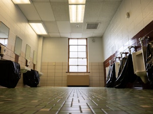 caption: School administrators and police are warning parents about a trend where students destroy objects in school bathrooms for attention on social media.