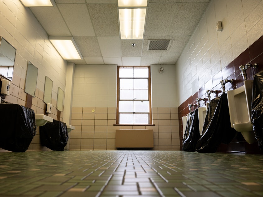 caption: School administrators and police are warning parents about a trend where students destroy objects in school bathrooms for attention on social media.