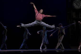 caption: PNB soloist Kiyon Gaines in Twyla Tharp's "Waiting at the Station."