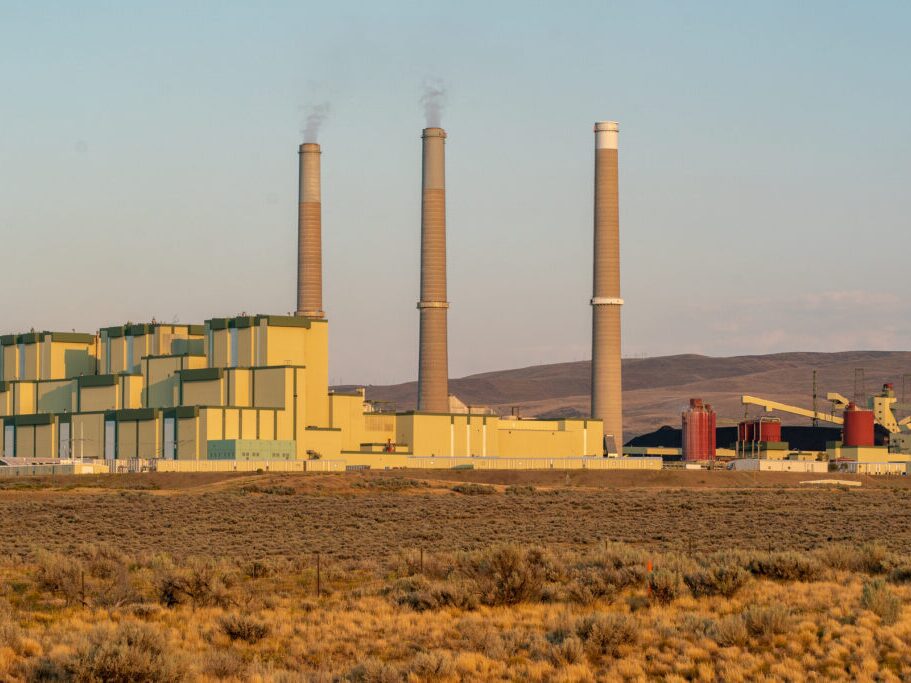 caption: The Craig Station power complex in northwest Colorado has three coal-fired units. Its operators planned to retire one unit at the end of 2025, and built wind and solar farms to replace it. But the Trump administration has ordered the unit to stay open and available for now.<br>
