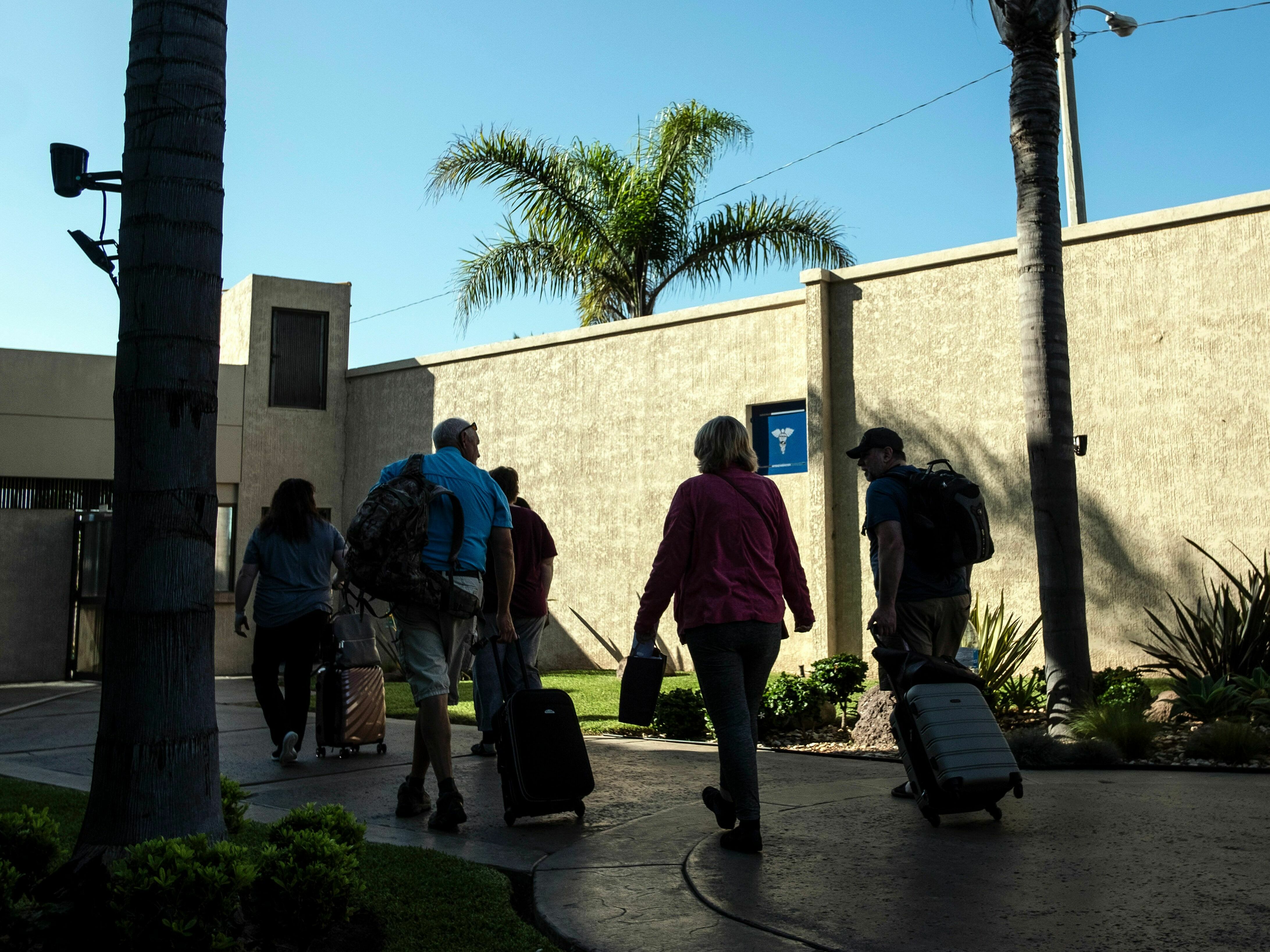 caption: Medical tourism numbers are on the rise in Mexico, after the practice was curtailed by COVID-19 restrictions. Here, foreign patients are seen at the hospital Oasis of Hope in Tijuana in, 2019, in Mexico's Baja California state.