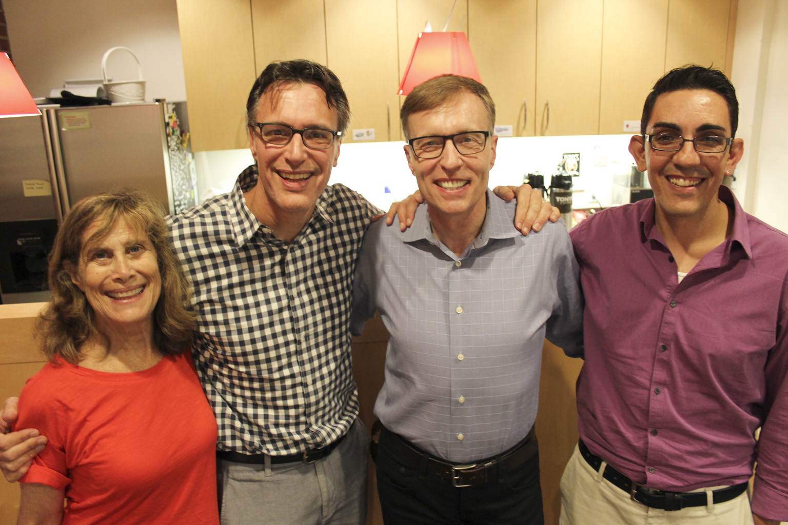 caption: Today's panel featured Joni Balter, host Bill Radke, Rob McKenna and Zaki Hamid eating bugs! Click on this image to see more pictures from the "tasting."
