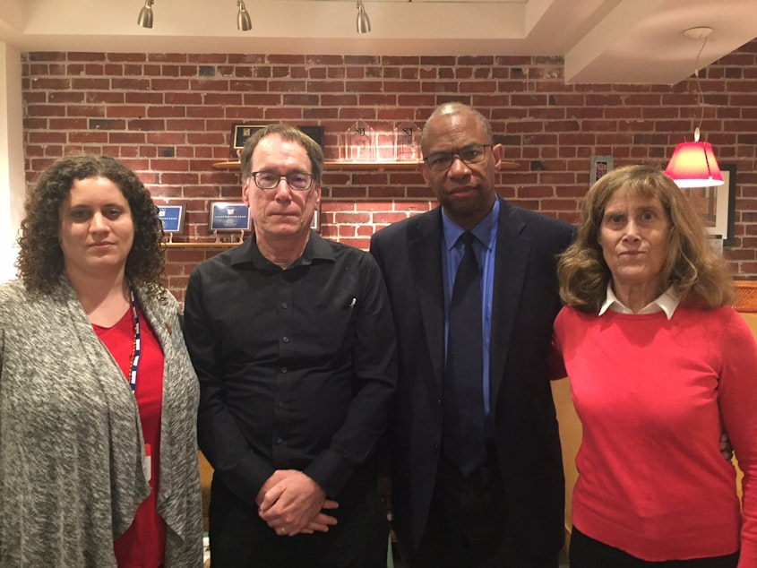 caption: L-R: Emily Parkhurst, Ross Reynolds, Essex Porter, Joni Balter