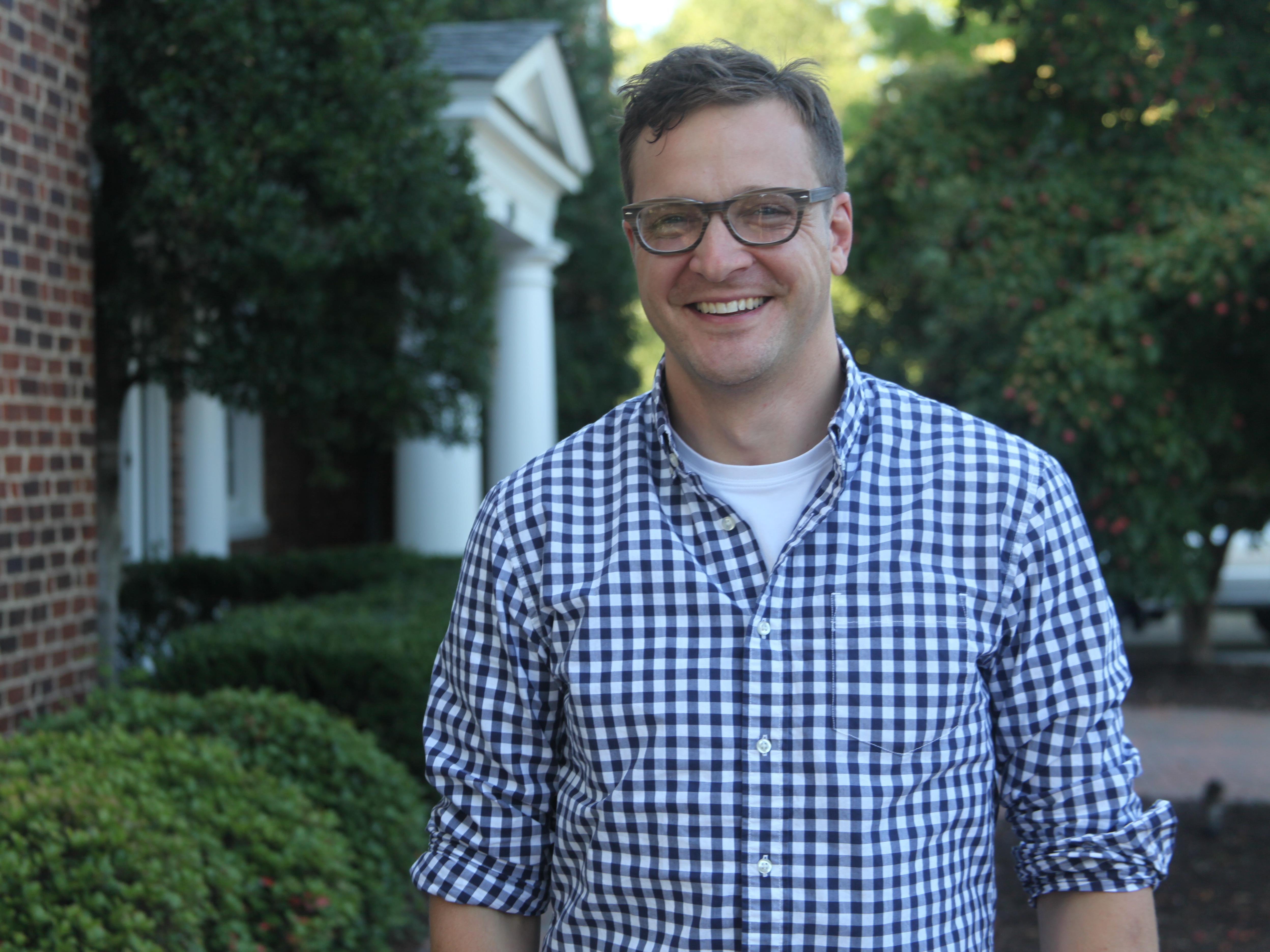 caption: Corey Widmer says strangers jumped in to help when his car stalled. The experience has made him think more about how he can help others.