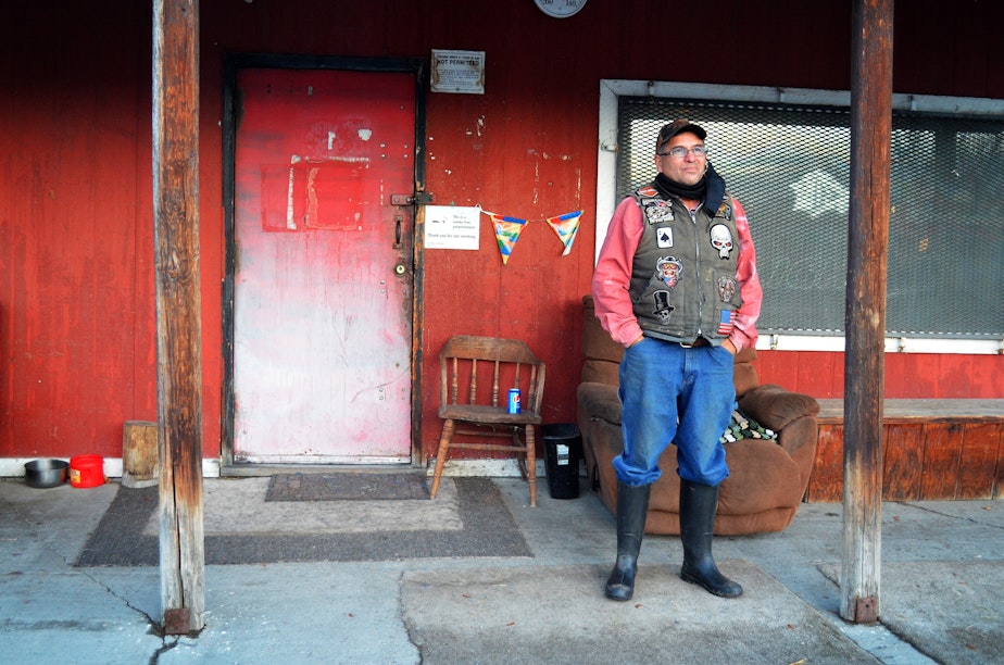 caption: Gary Carden, 63, has owned and managed Nespelem’s only tavern for about 25 years.