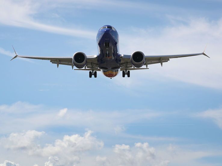caption: A Southwest Boeing 737 Max 8 jet prepares to land at Fort Lauderdale-Hollywood International Airport in March, 2019. A similar jet experienced a rare but potentially dangerous event known as a Dutch roll last month. 